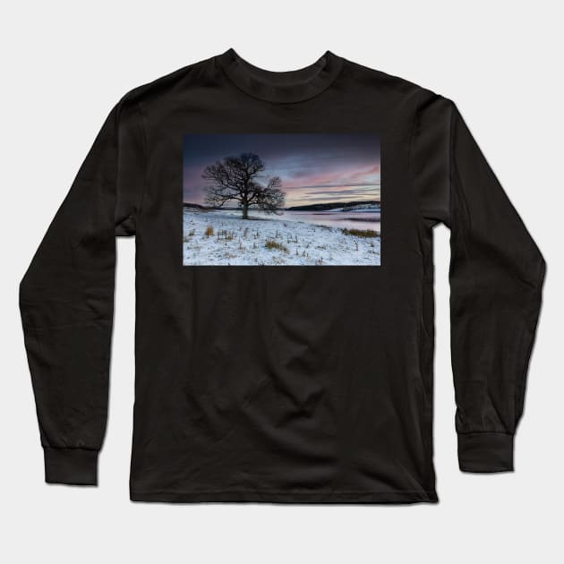 Derwent Reservoir Sunset Long Sleeve T-Shirt by Reg-K-Atkinson